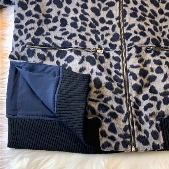 Ro & De faux fur wool blend bomber jacket leopard - Picture 6 of 10